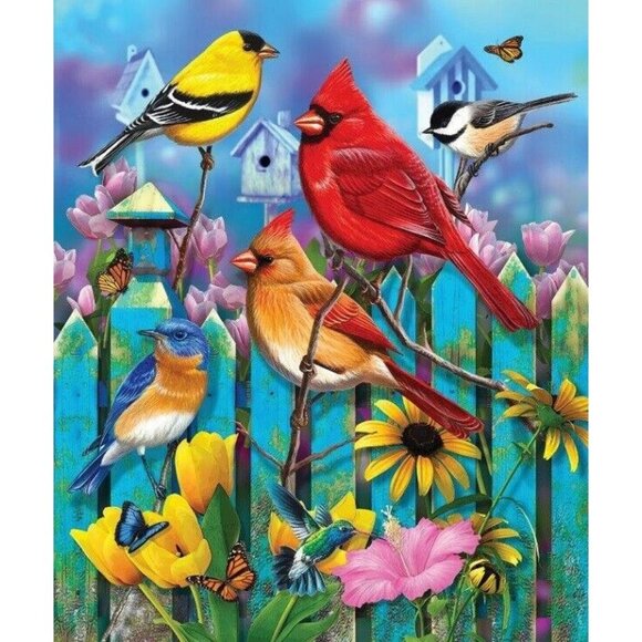 Unbranded Other - New Flower Songbirds Cardinal Plush Throw Blanket Birdwatch Birder Twitcher Gift